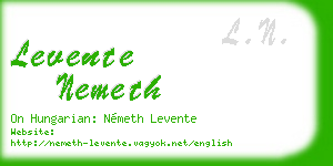 levente nemeth business card