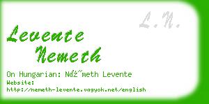 levente nemeth business card